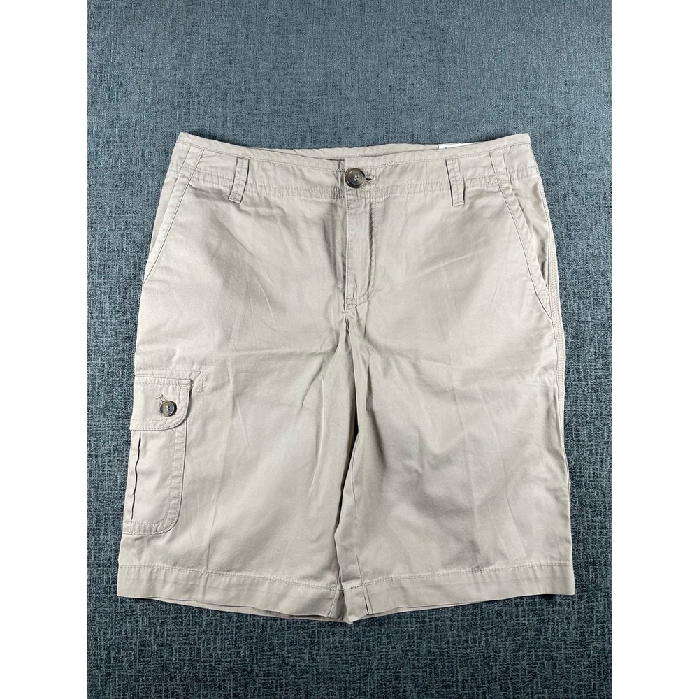 Liz Claiborne‎ Sloane Khaki Cargo Shorts Womens 10P Petite Tan Cotton Blend NEW